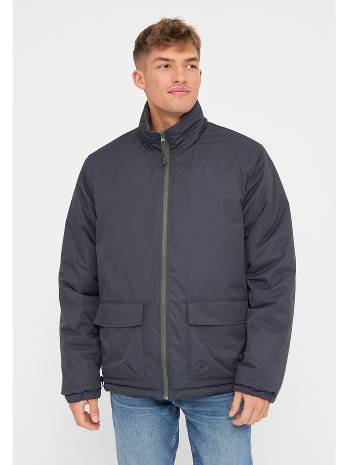 Derbe Wende-Regenjacke in Oliv/ Dunkelblau günstig kaufen