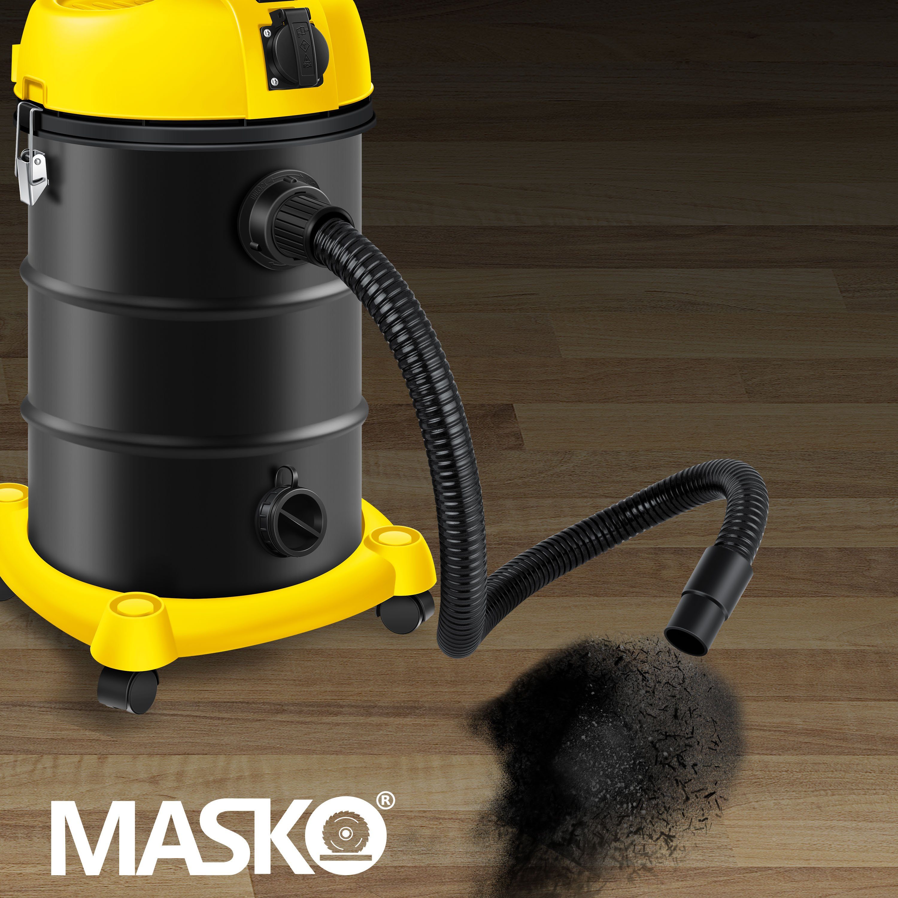 MASKO Industriesauger, 2300 W, 6IN1 Industriestaubsauger Staubsauger Nass Trocken Sauger