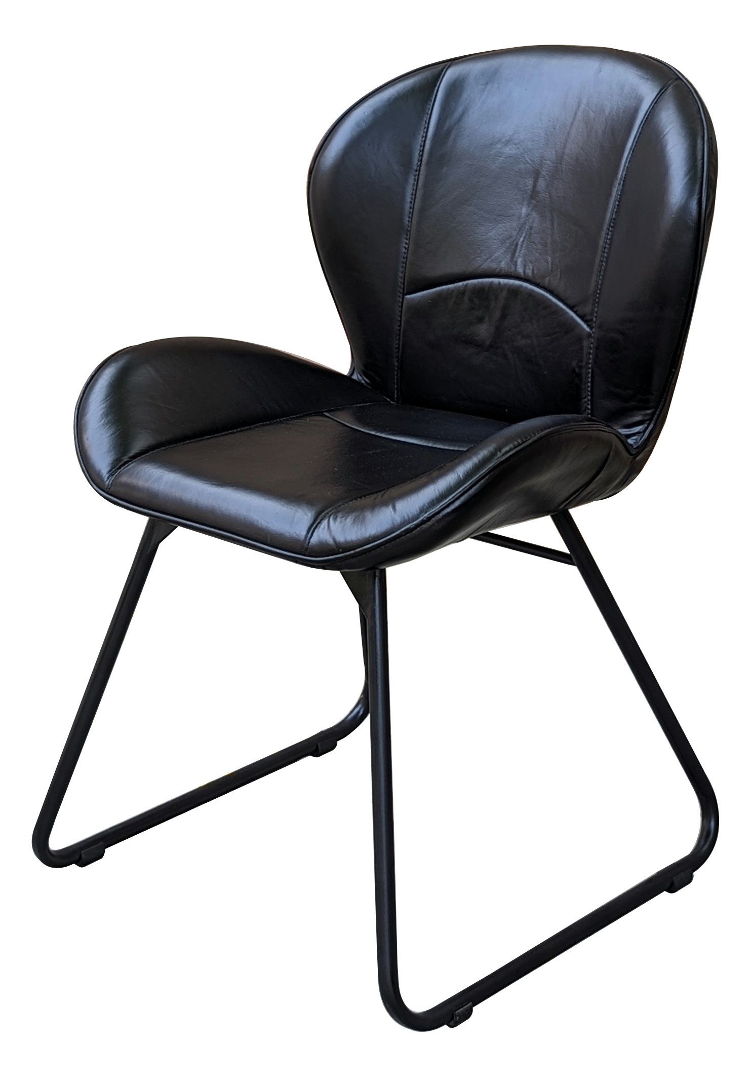 Casa Moro Polsterstuhl Lederstuhl Alessandro Esszimmerstuhl Echt Leder (Retro Stuhl in Braun Beige Schwarz), handgefertigt