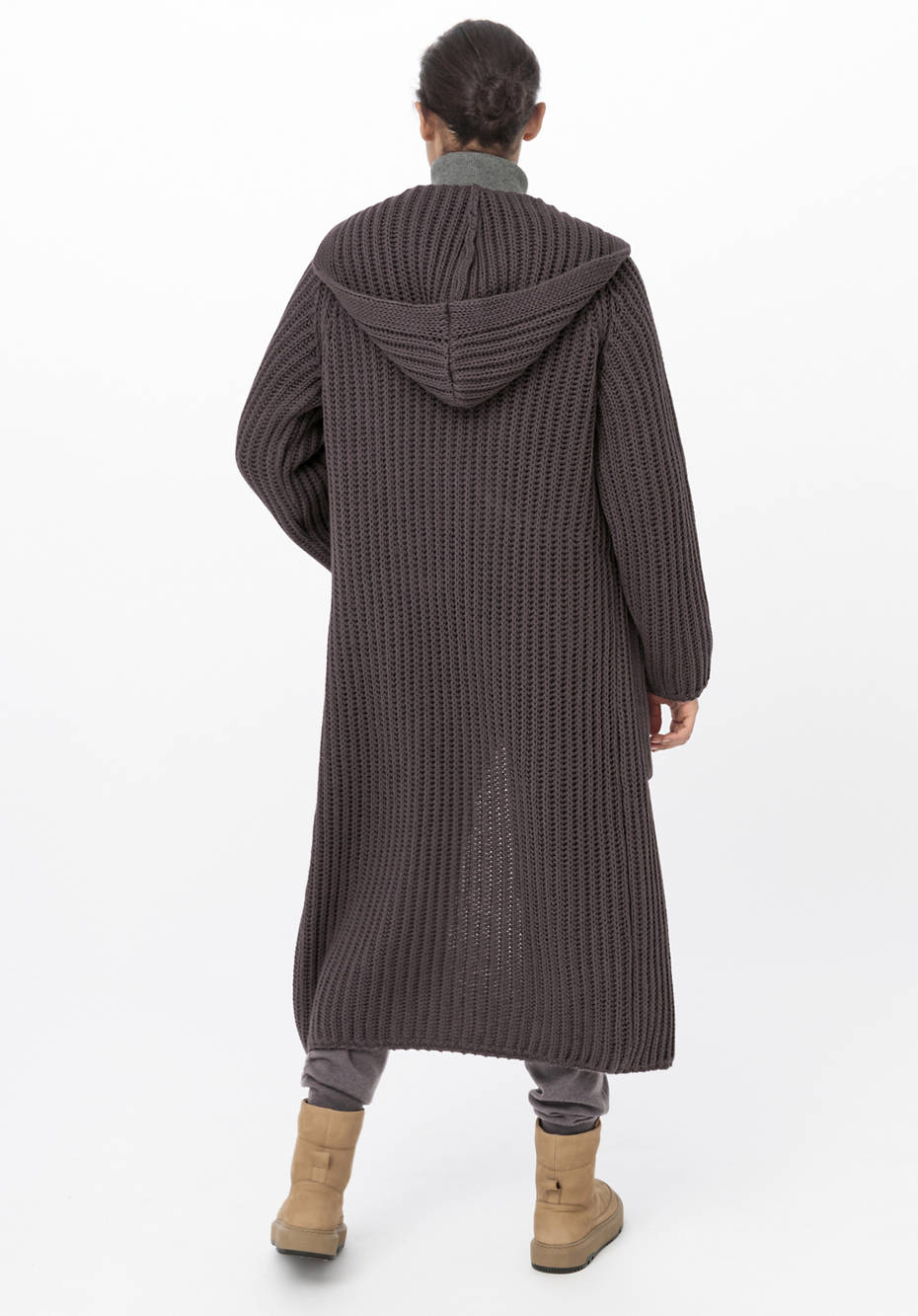 Strickmantel aus Bio-Baumwolle und Bio-Merinowolle