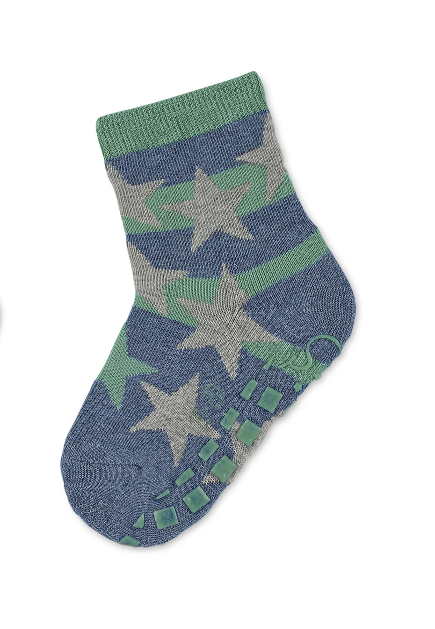 Sterntaler® ABS-Socken ABS-Söckchen T-Rex + Sterne, 2er-Pack (2er Pack Fliesensocken mit Vollplüsch) Rutschsocken mit Noppen an der Sohle, ABS- Socken mit süßen Motiven