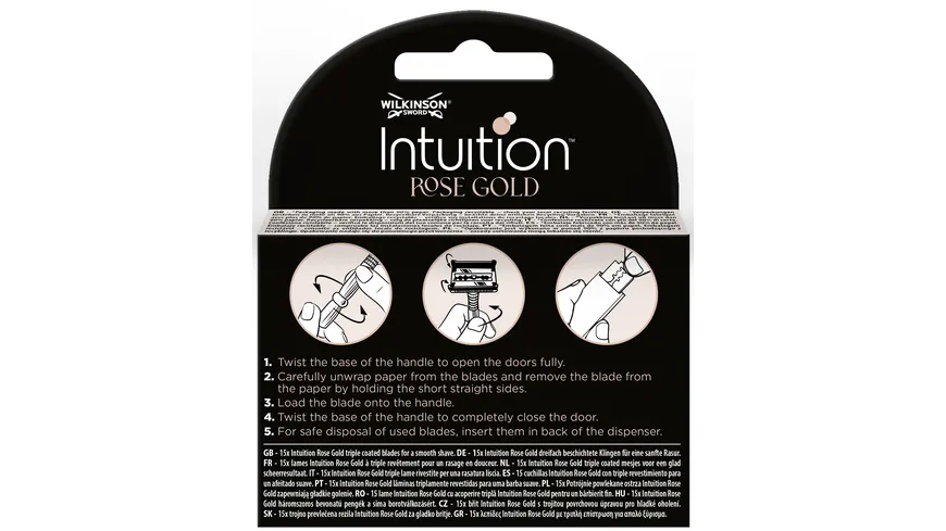 WILKINSON SWORD Intuition Rose Gold Rasierklingen 15er Packung
