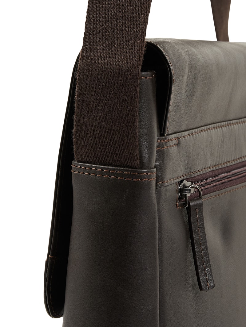 Messenger Bag aus Leder in dunkelbraun