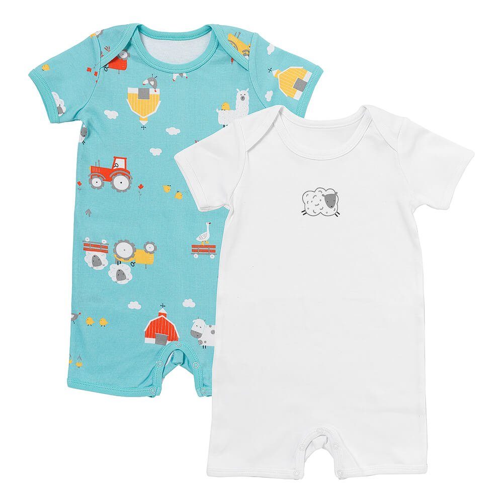 Schlummersack Strampler Bio Baby-Strampler kurzarm 2er-Pack OEKO-TEX zertifiziert