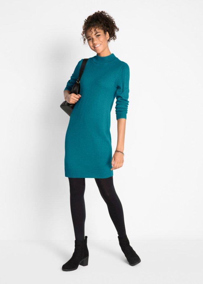 Strickkleid mit Stehkragen