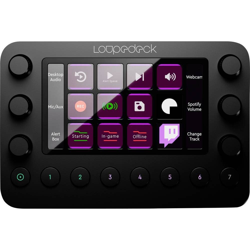 Loupedeck Foto- und Videobearbeitungskonsole Live Tastatur (Beleuchtet, LCD Tasten, Hotkey Funktion, Vollständig anpassbar)