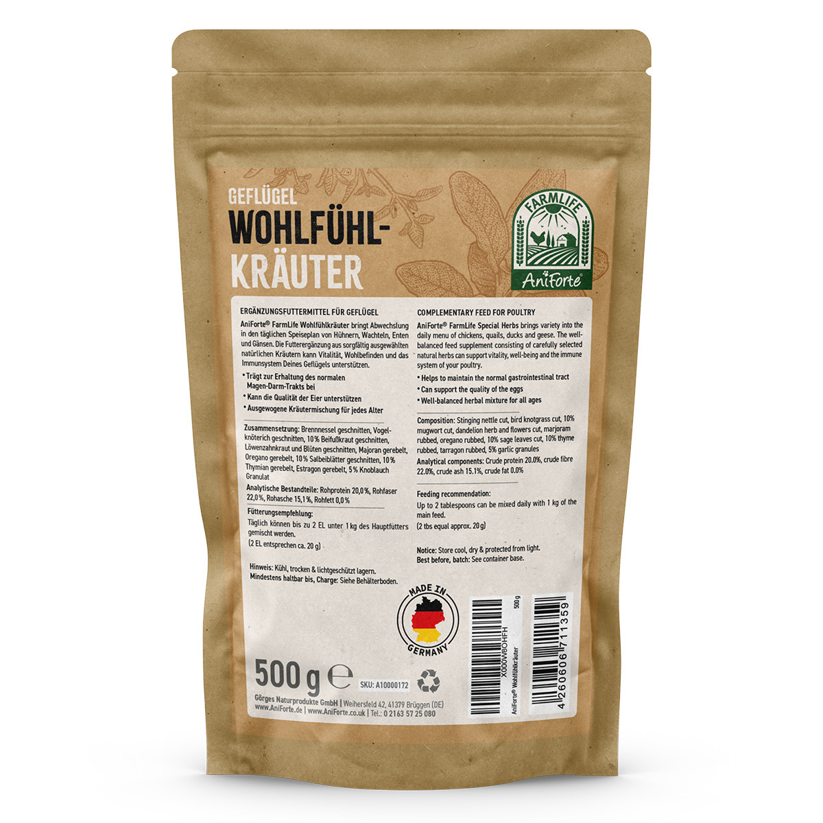 Aniforte Futter & Heu Aniforte Hühner Wohlfühlkräuter 0,5kg