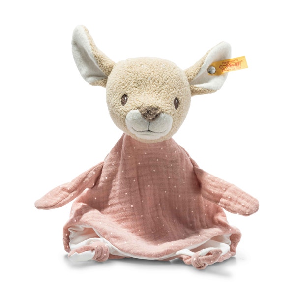 GOTS Raja Reh Schmusetuch, 30 cm, rosa