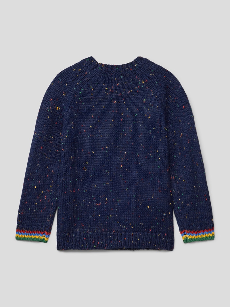 Strickpullover mit Allover-Muster in dunkelblau