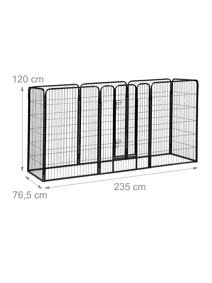 relaxdays Welpenauslauf in Schwarz - (B)76,5x (H)120 x (T)235 cm günstig kaufen onesize