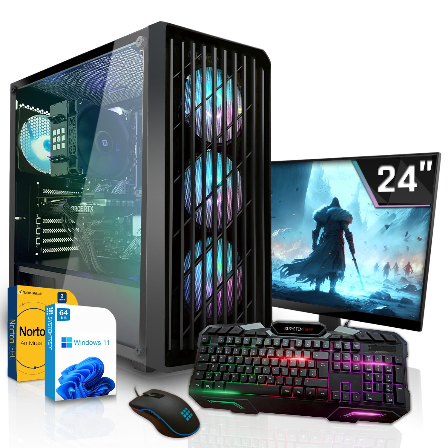SYSTEMTREFF Gaming-PC-Komplettsystem (24