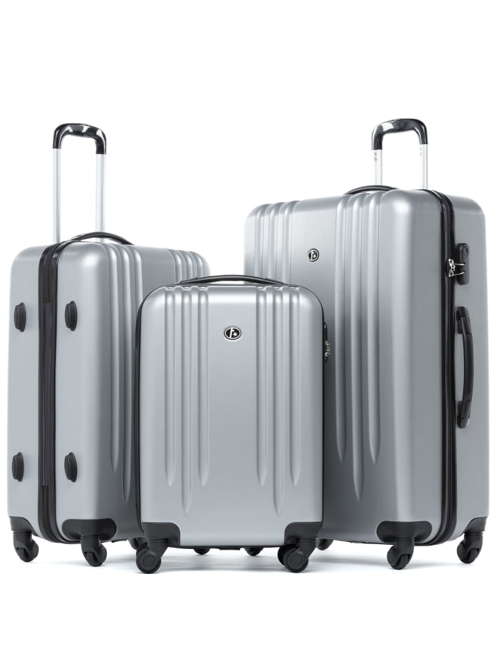 FERGÉ Kofferset Hartschale 3-teilig Hartschale 3 teilig Koffer Set Marseille in silber günstig kaufen onesize