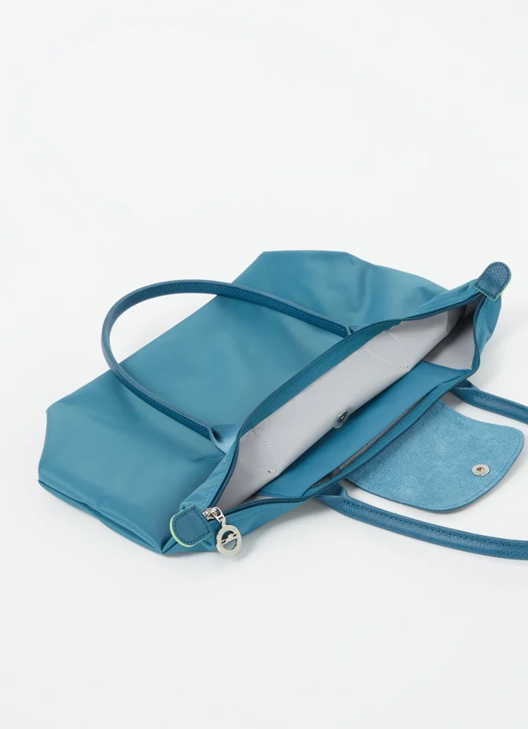 Longchamp Le Pliage Vihreä olkalaukku M nahkayksityiskohdilla