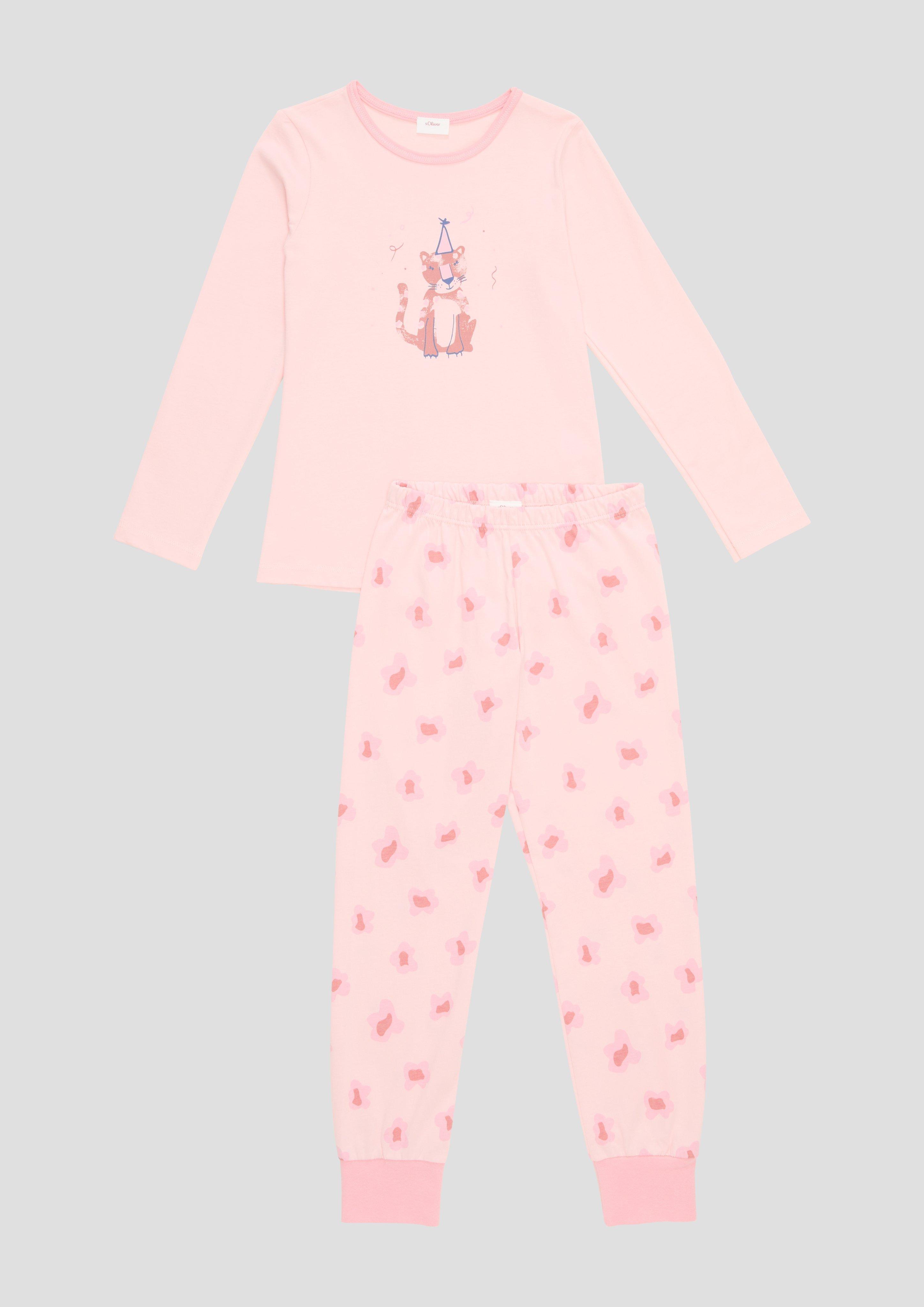 Langes Pyjama-Set aus reiner Baumwolle  6008520-3278