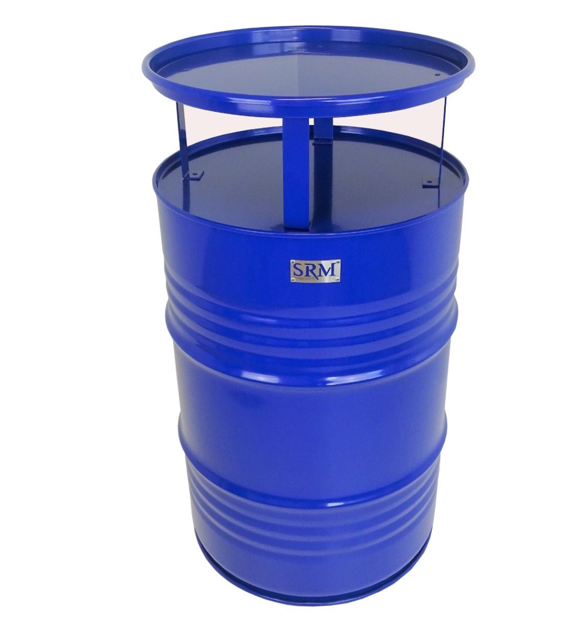 SRM Design Stehtisch Fassmöbel Stehtisch Bistrotisch Partytisch Blau Ø 57 cm Höhe 108 cm