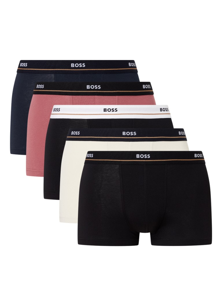 Lot de 5 boxers HUGO BOSS Essential avec ceinture logotée