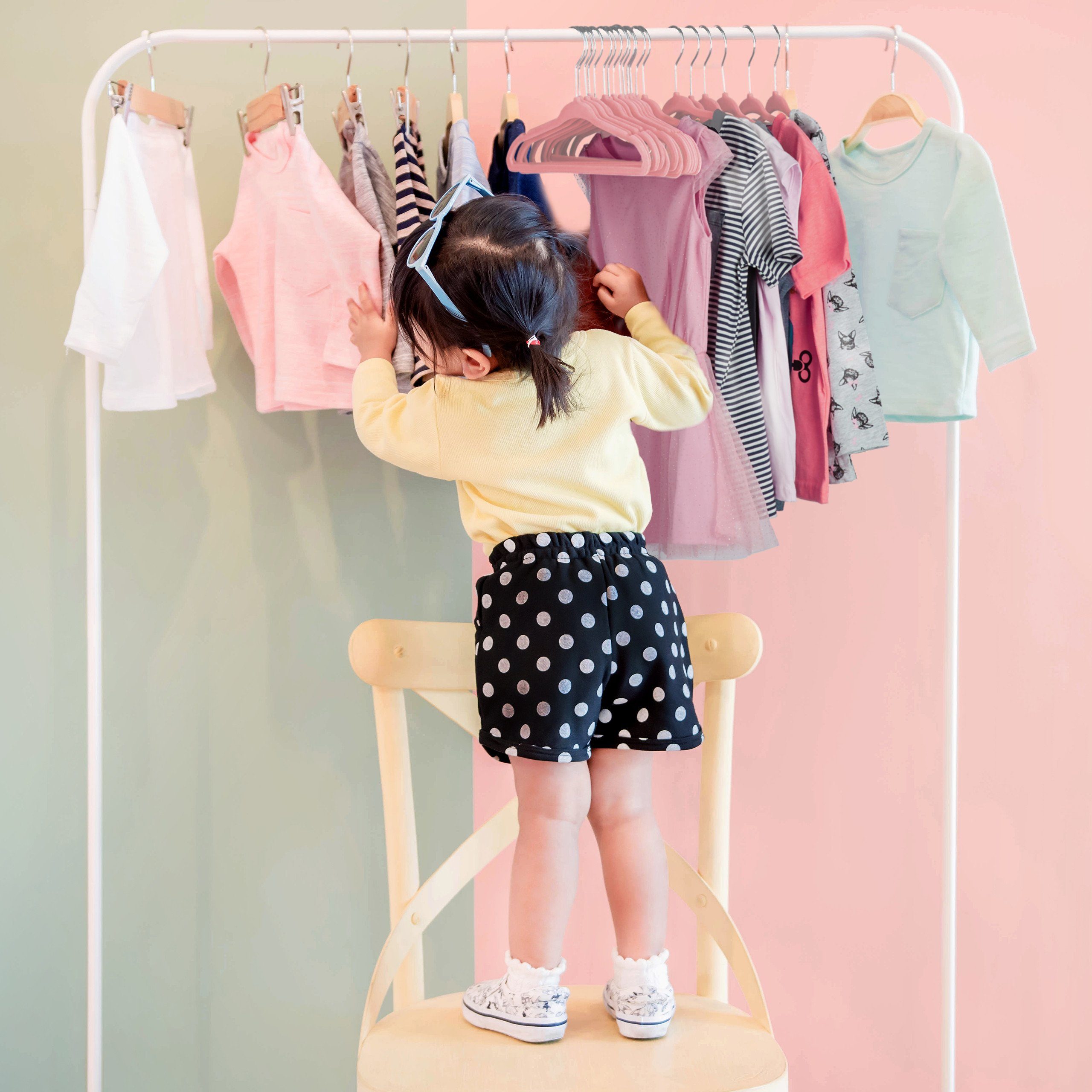 relaxdays Kleiderbügel Kleiderbügel Kinder 20er Set, Rosa