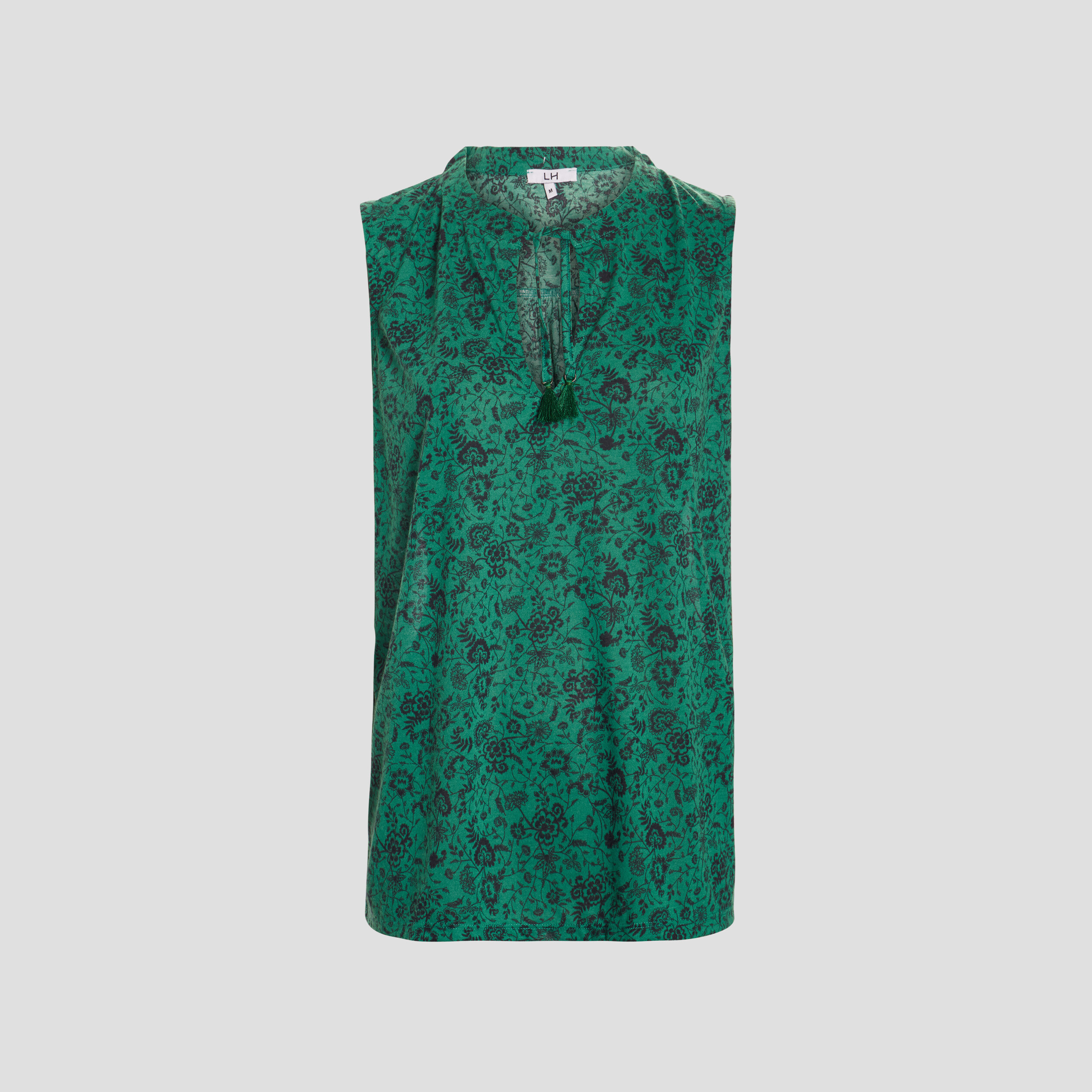 Débardeur col tunisien détail cordon vert femme | La Halle