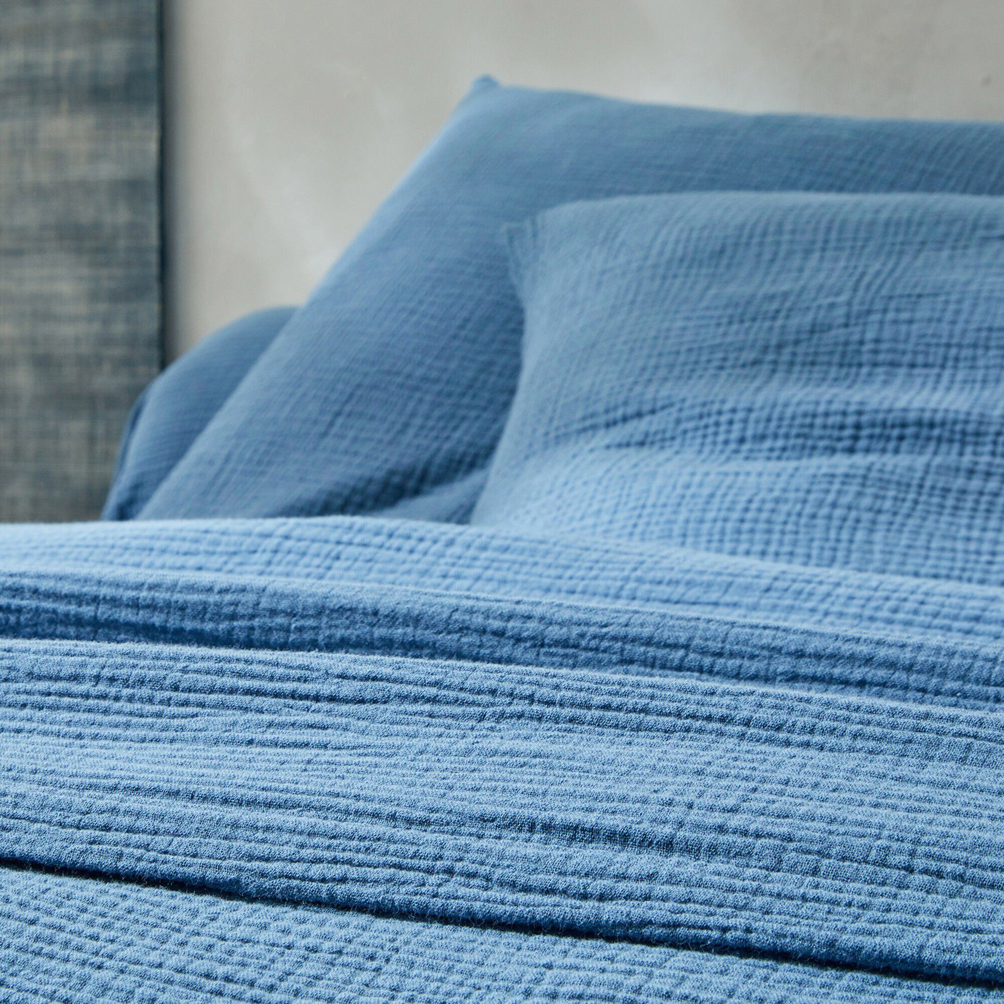Linge de lit uni en triple gaze de coton