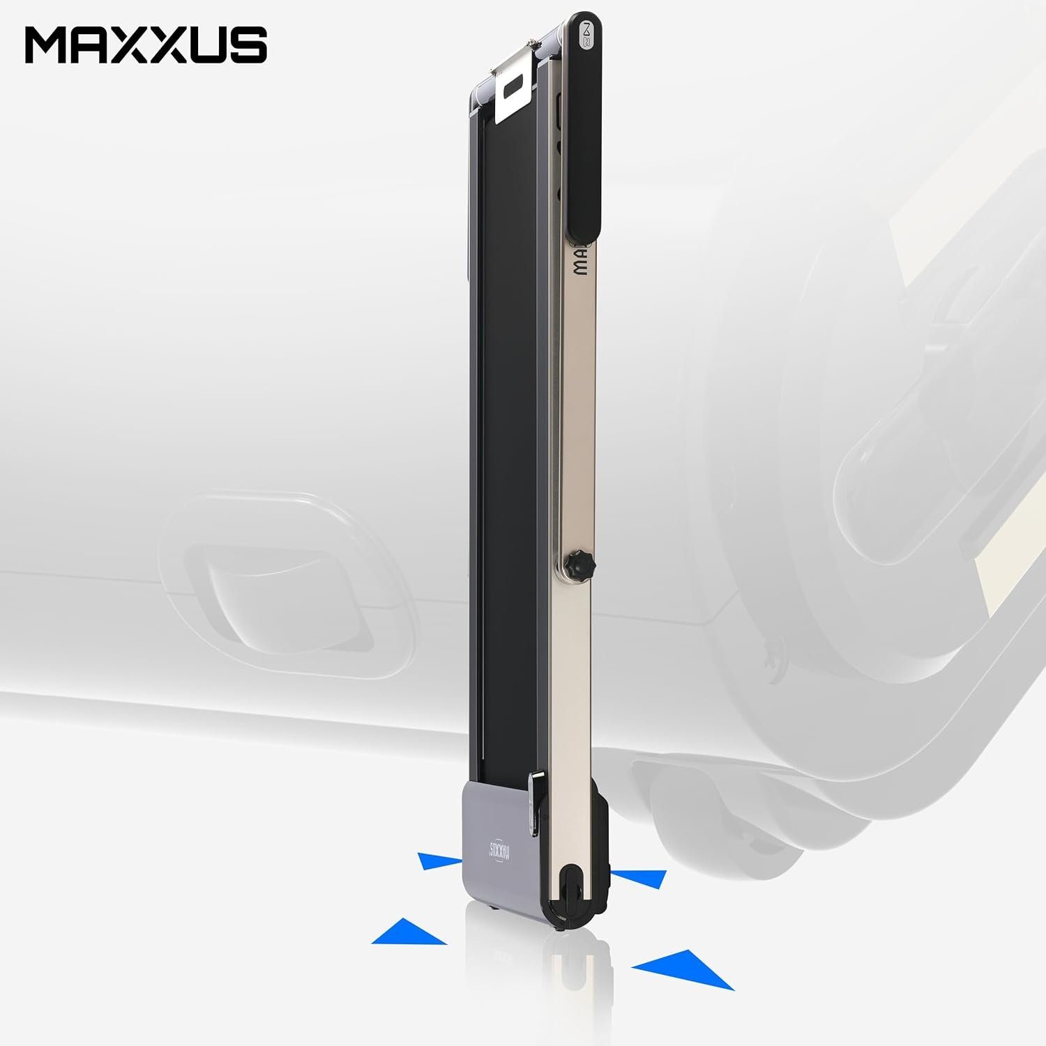 MAXXUS Laufband (Halterung, Rot/Silber/Bronze - Fitnessgerät für Zuhause, Büro, Trainin), Elektrisch, 2 PS, 12 km/h, Klappbar Lauffläche 125x45cm, mit Bluetooth