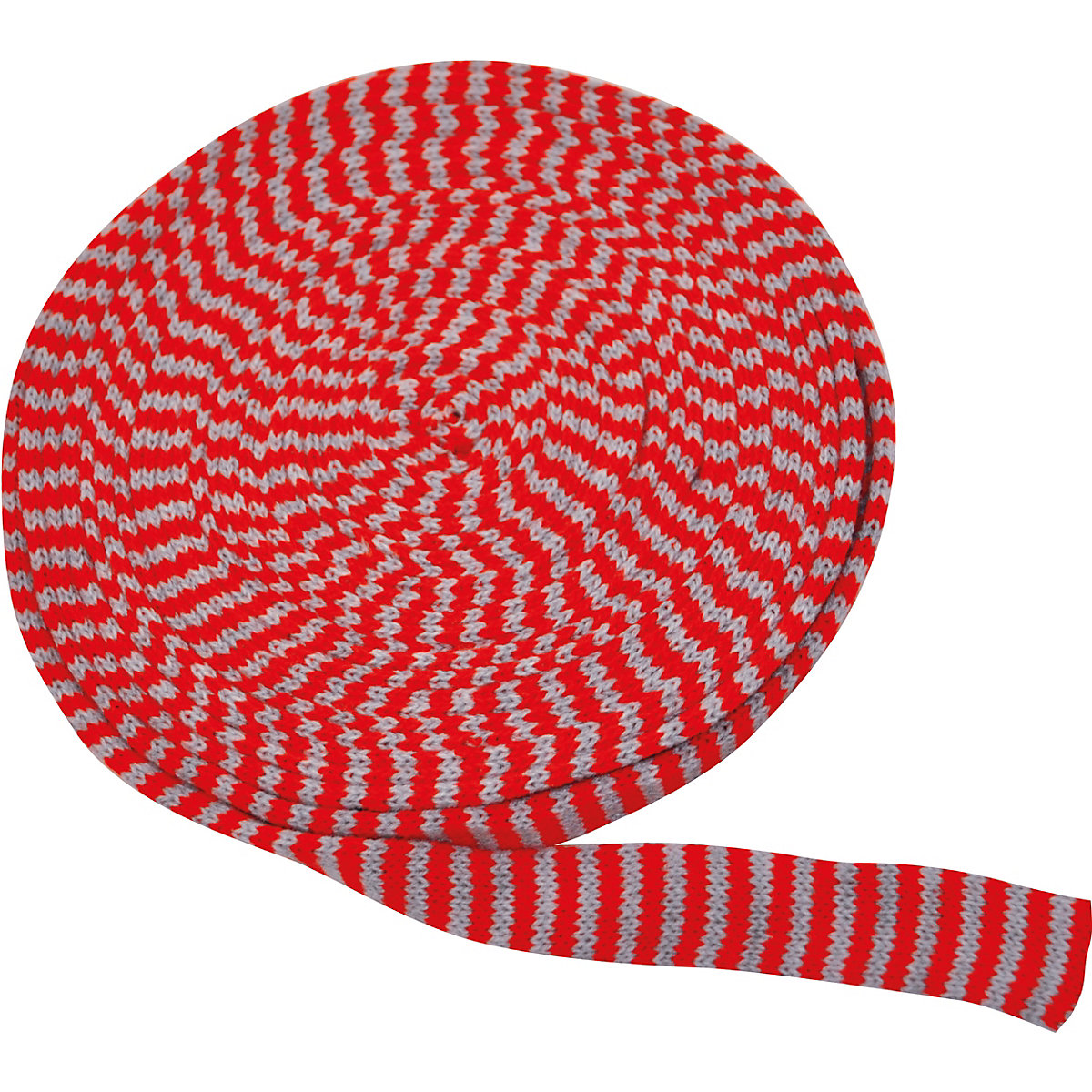 Strickschlauch 4 cm x 10m, grau&rot