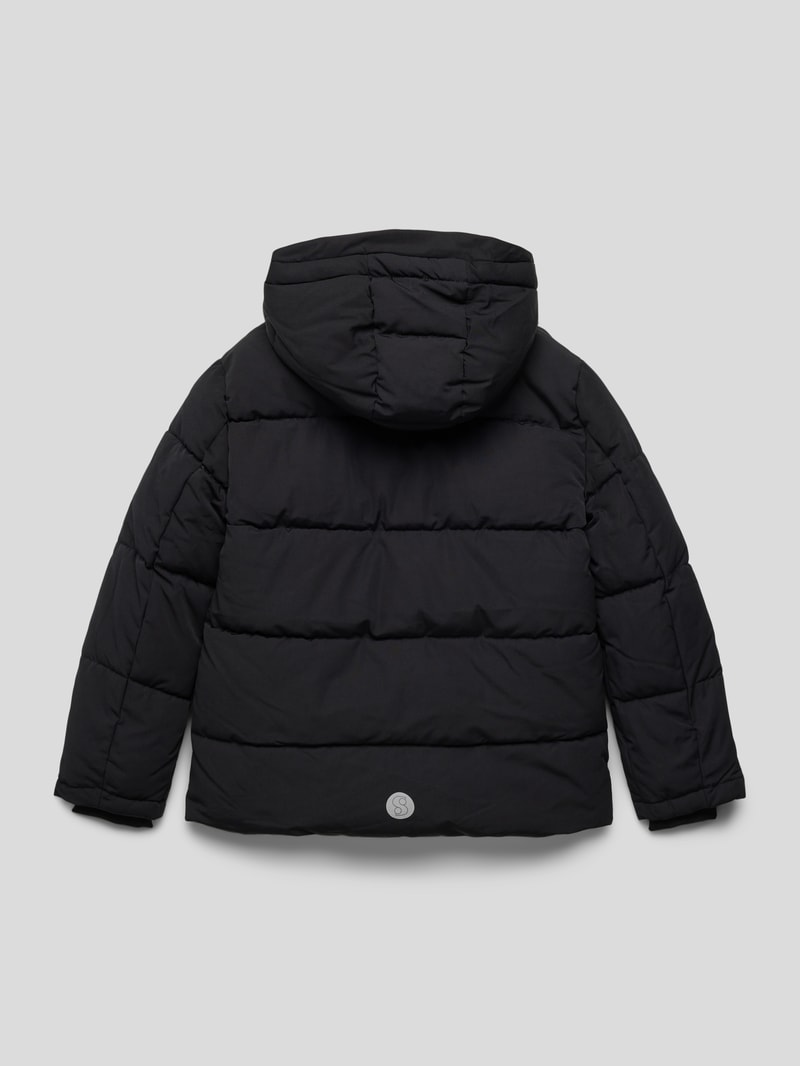 Steppjacke mit Label-Details in schwarz