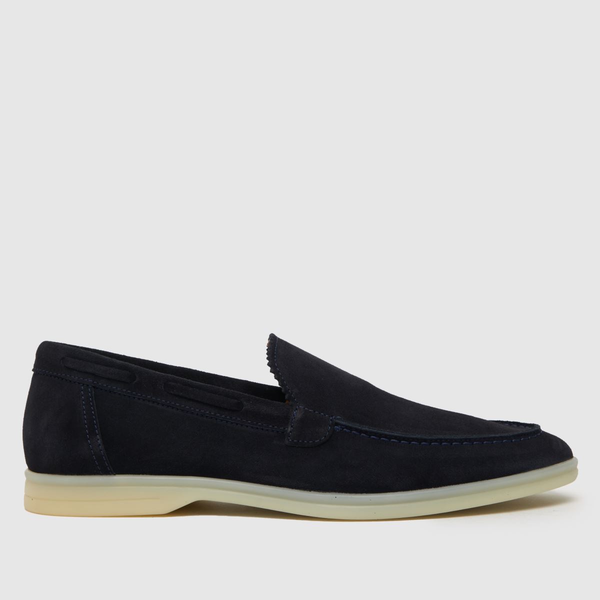 Schuh Philip – Marinblå loafers i mocka