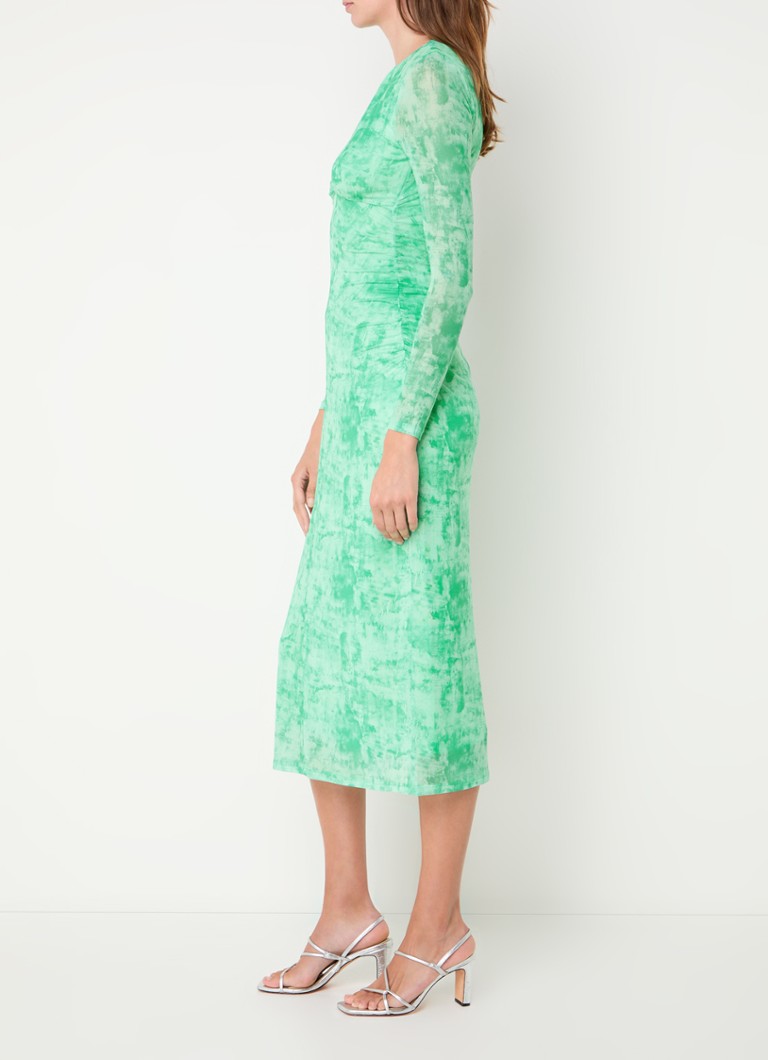 Rochie midi tricotată cu imprimeu fluier
