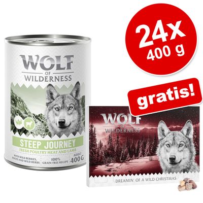 Wolf of Wilderness 24 x 400 g + Adventskalender gratis!