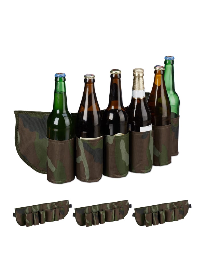 relaxdays 4x Biergürtel in Grün/ Braun günstig kaufen onesize