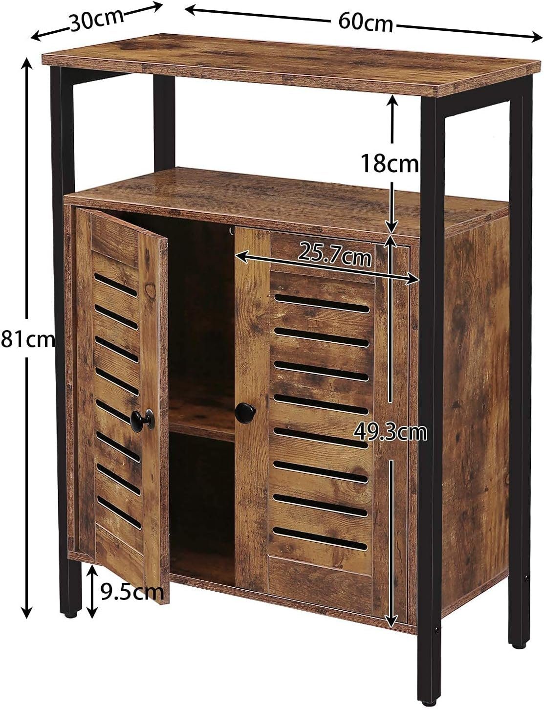 Hoobro Kommode Sideboard, Küchenschrank, Kommode Vintage verstellbaren Ablage