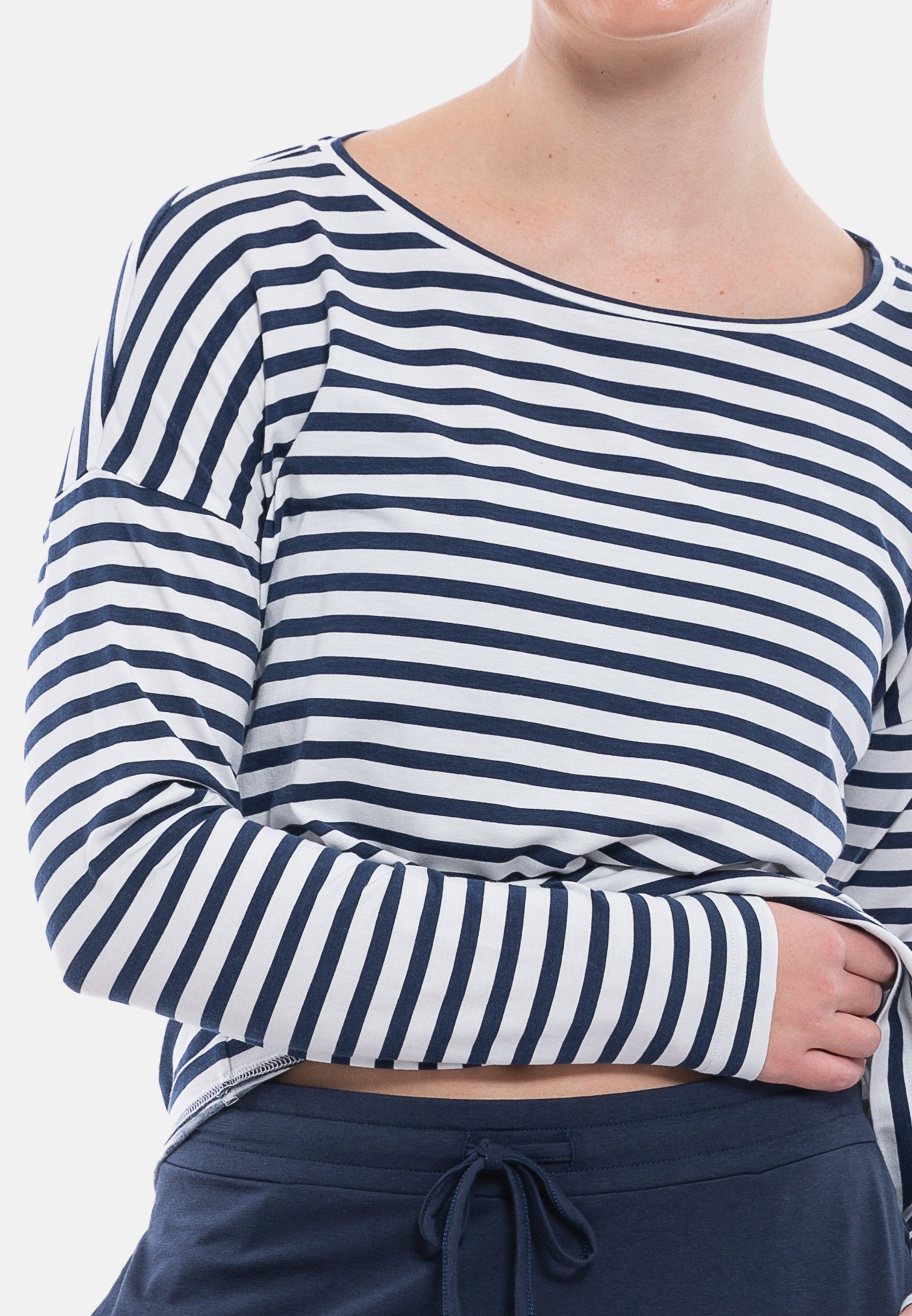 Mey Pyjamaoberteil Cyra (1-tlg) Schlafanzug Oberteil - Langarm-Shirt mit U-Boot-Ausschnitt