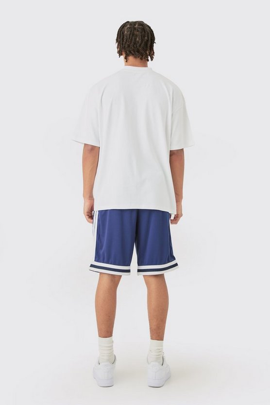 Oversize T-Shirt mit lizenziertem Superman-Print & Mesh-Shorts