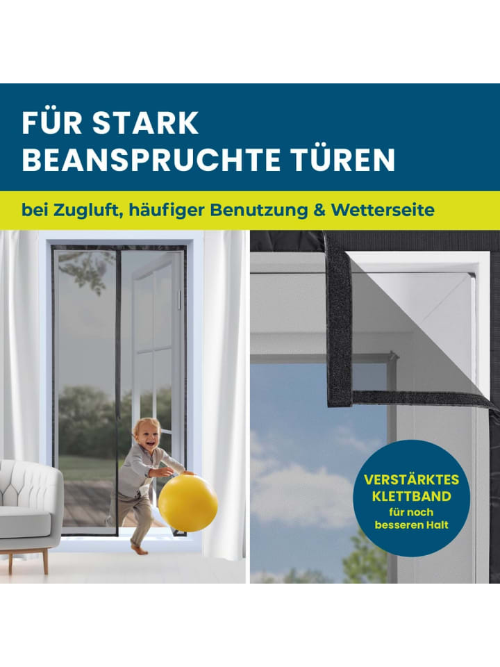 HOBERG Hoberg Tür-Insektenschutz - 80 x 210 cm - Schwarz günstig kaufen onesize