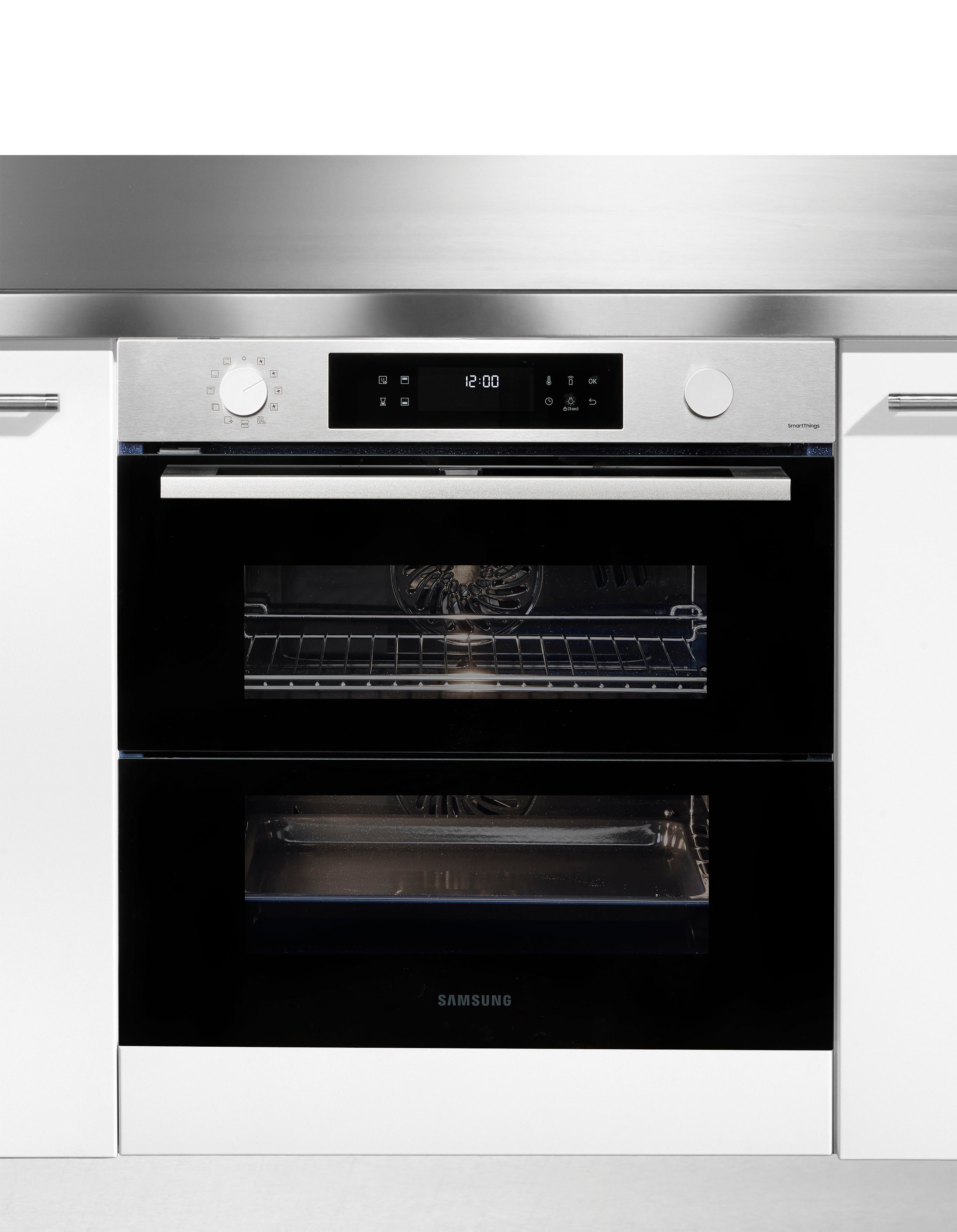 Samsung Pyrolyse Backofen NV7B4530ZAS, Pyrolyse-Selbstreinigung, Dual Cook Flex – Ein Ofen. Zwei Garräume. Maximale Flexibilität.