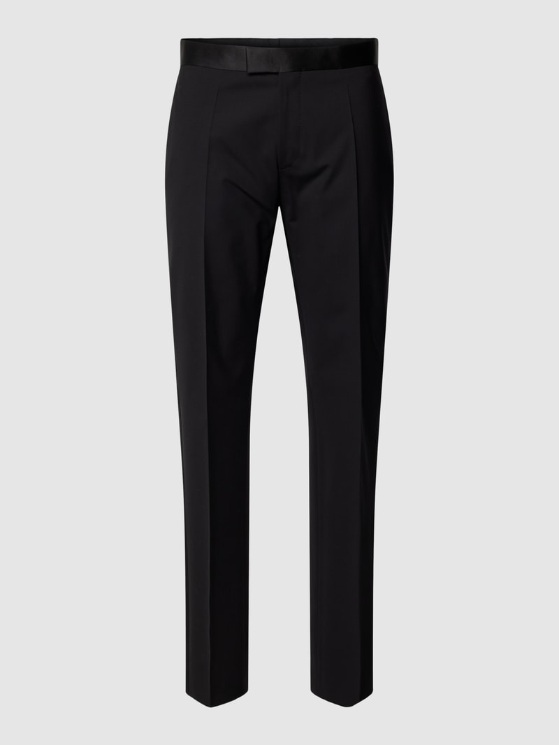 Stoffhose mit Bundfalten Modell 'Genius' in schwarz