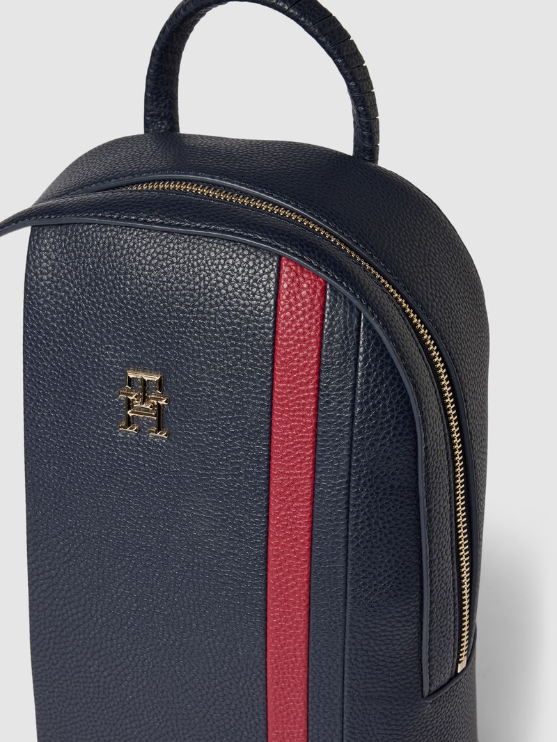 Rucksack in Leder-Optik Modell 'EMBLEM' in marineblau