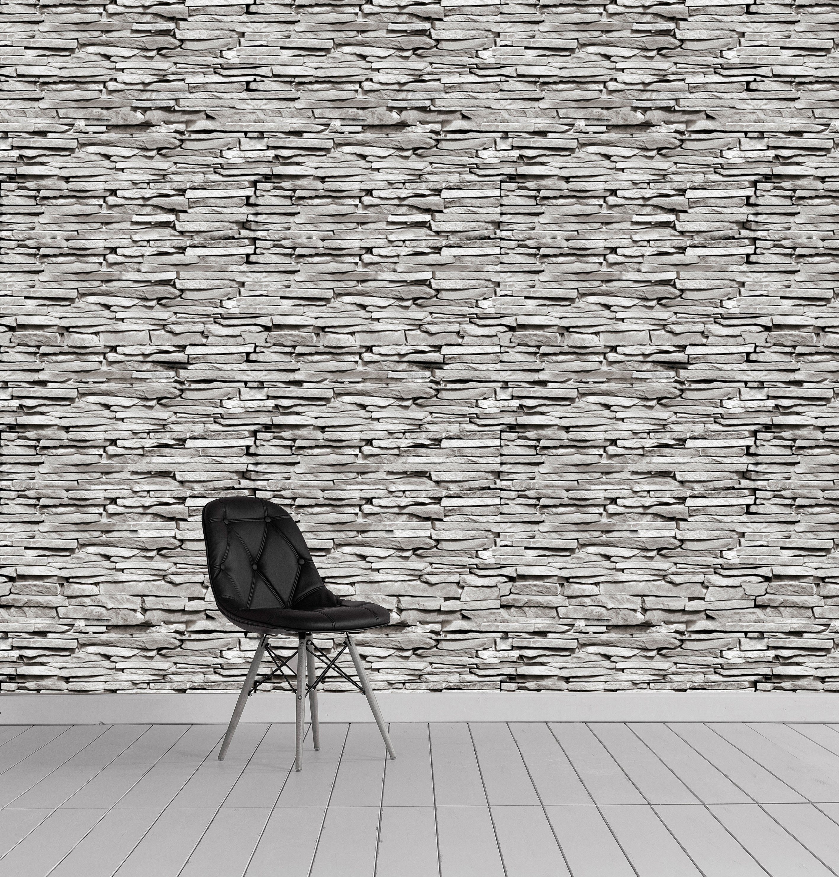 queence Vinyltapete Farid, Steinoptik, 90 x 250 cm, selbstklebend