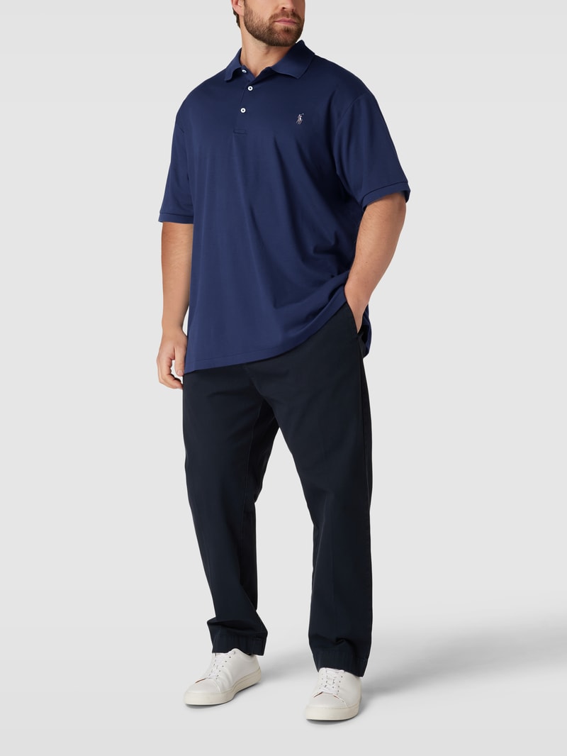 PLUS SIZE Poloshirt mit Label-Stitching in marineblau