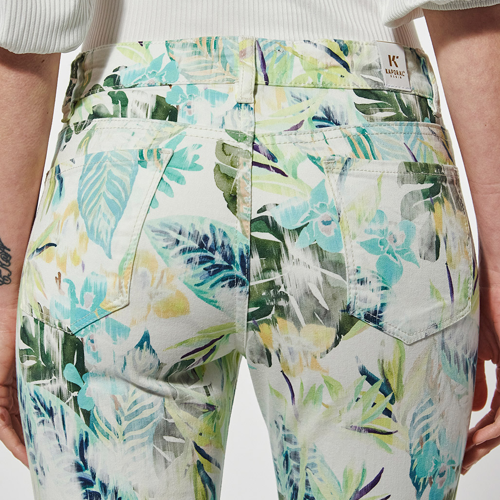 LAMI  Jean slim Femme imprimé tropical