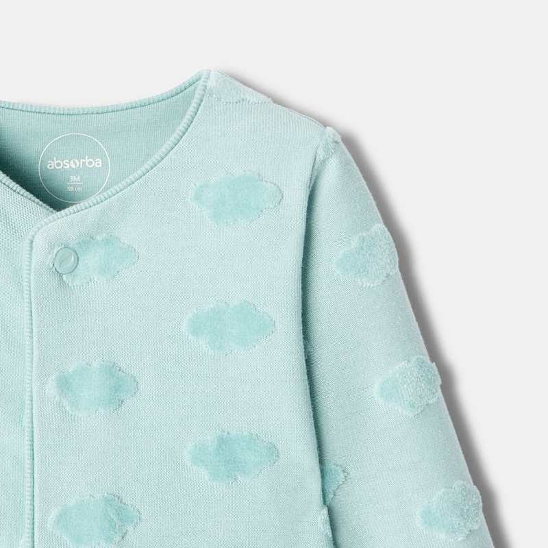 Dors-bien en velours dévoré turquoise naissance Absorba