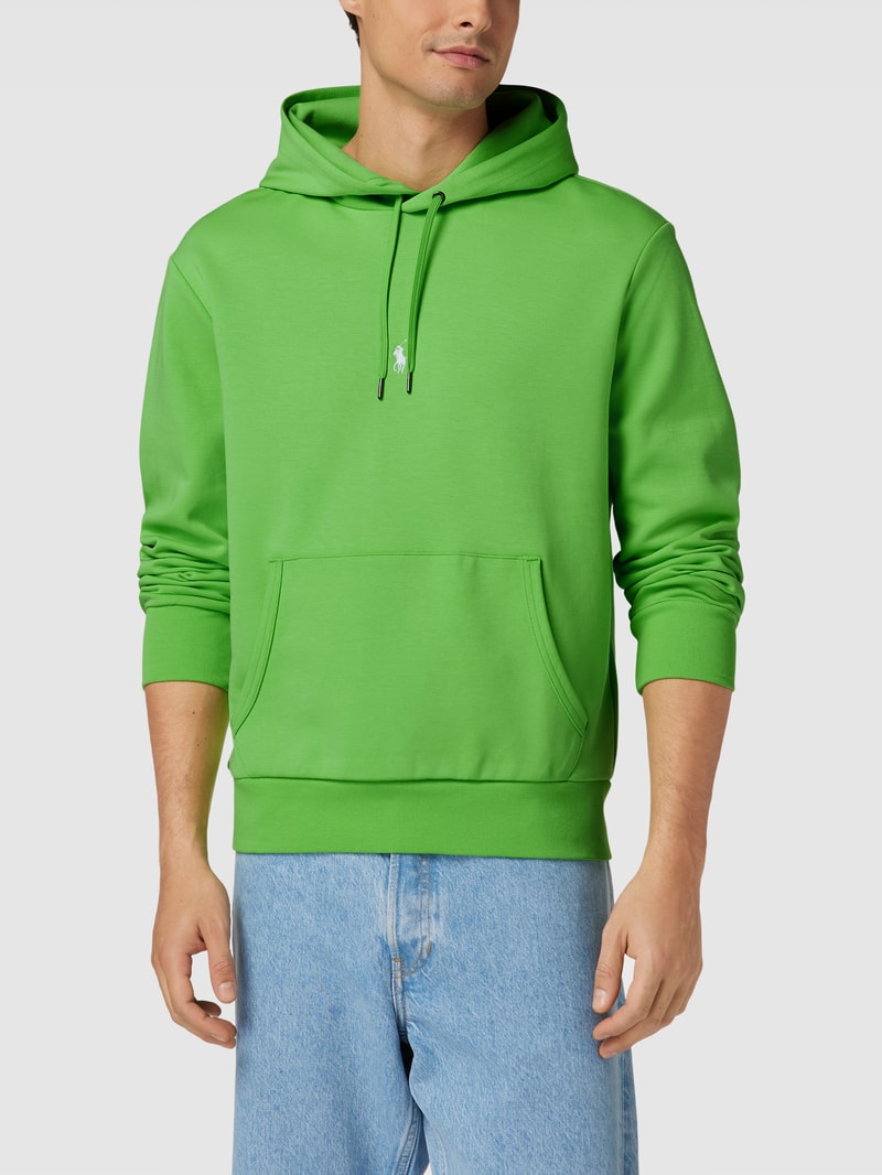 Hoodie mit Label-Stitching in apfelgrün
