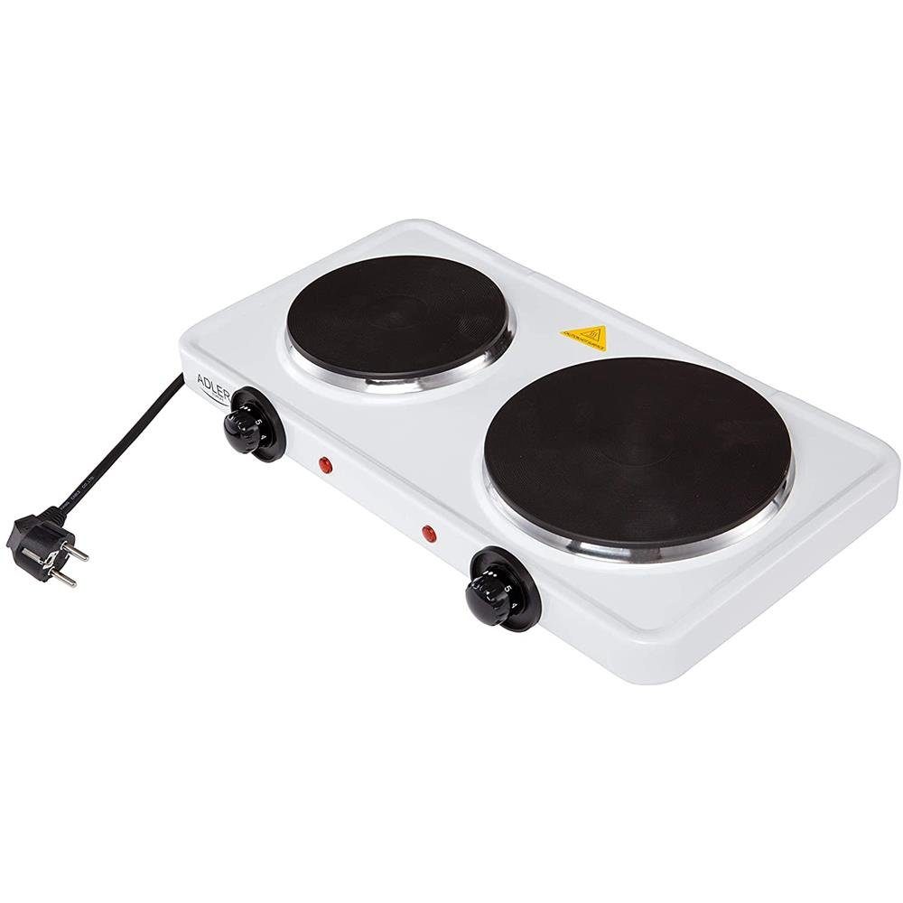 Adler Doppelkochplatte AD 6504, 2500W, 185 mm, 155 mm, Elektro, Mini-Kochplatte, Kochfeld