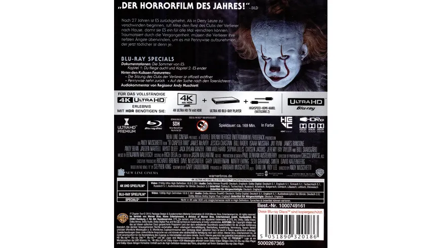 ES Kapitel 2  (4K Ultra HD) (+ Blu-ray 2D) (+ Bonus-Blu-ray)