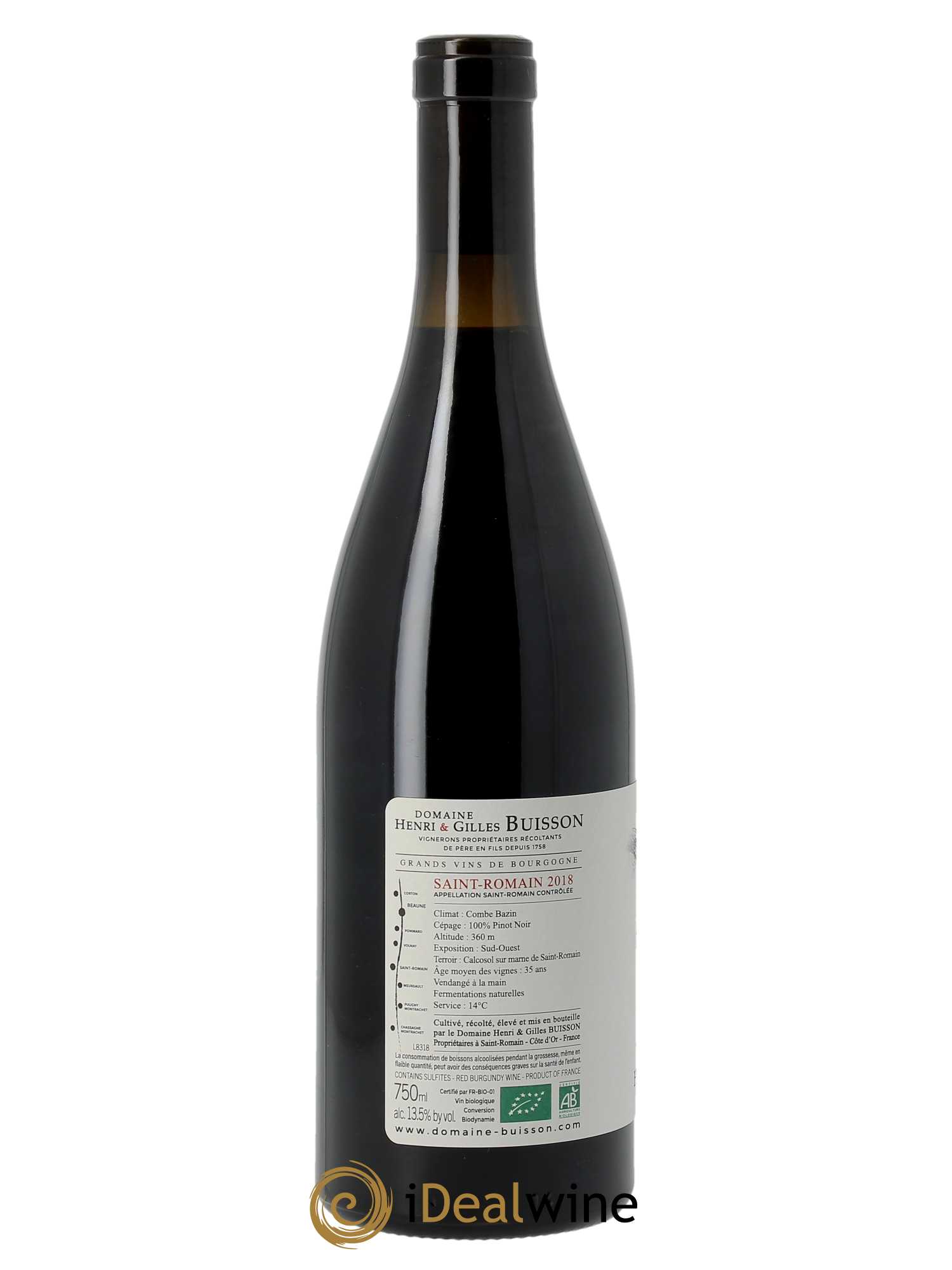 Saint-Romain Combe Bazin Henri et Gilles Buisson (Domaine)  2018 - Lot de 1 Bouteille