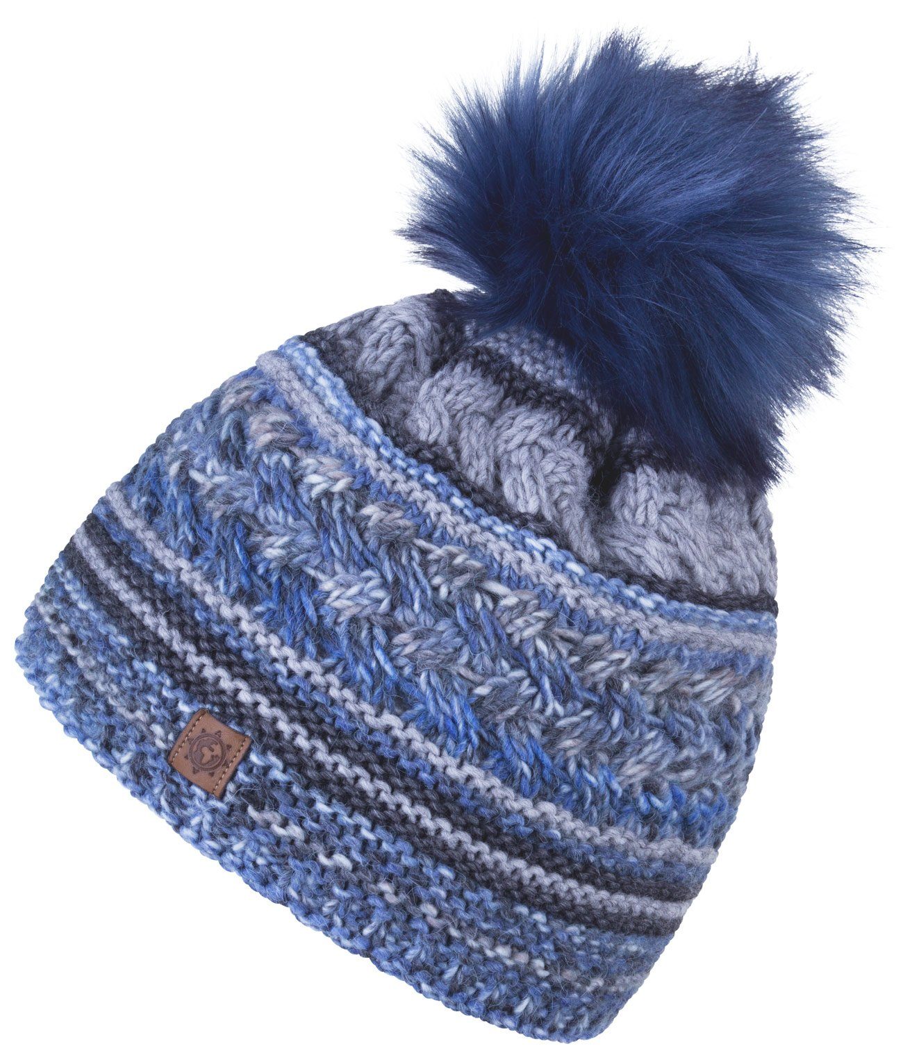 compagno Bommelmütze (1-St) Wintermütze Strickmütze Damen Winter gefüttert Beanie