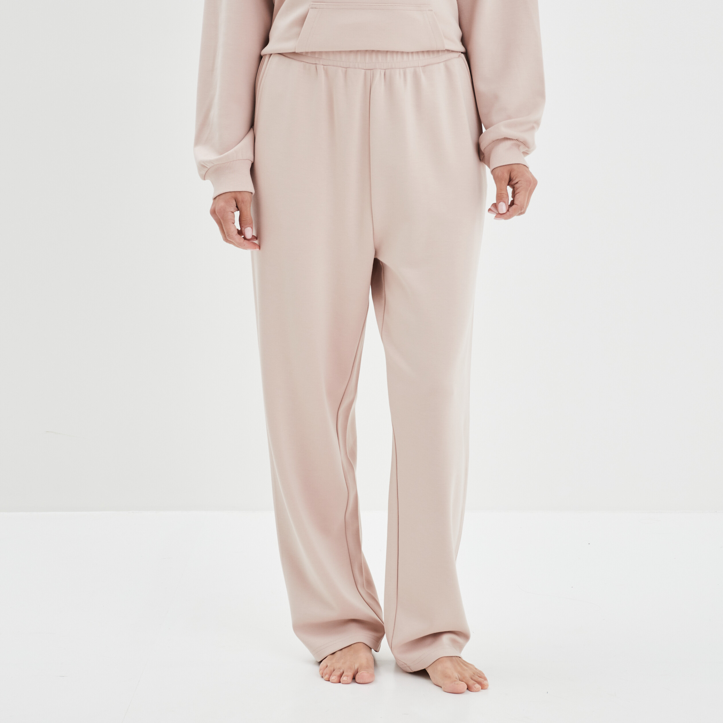 Bas de pyjama pantalon taille élastiquée taupe femme | La Halle