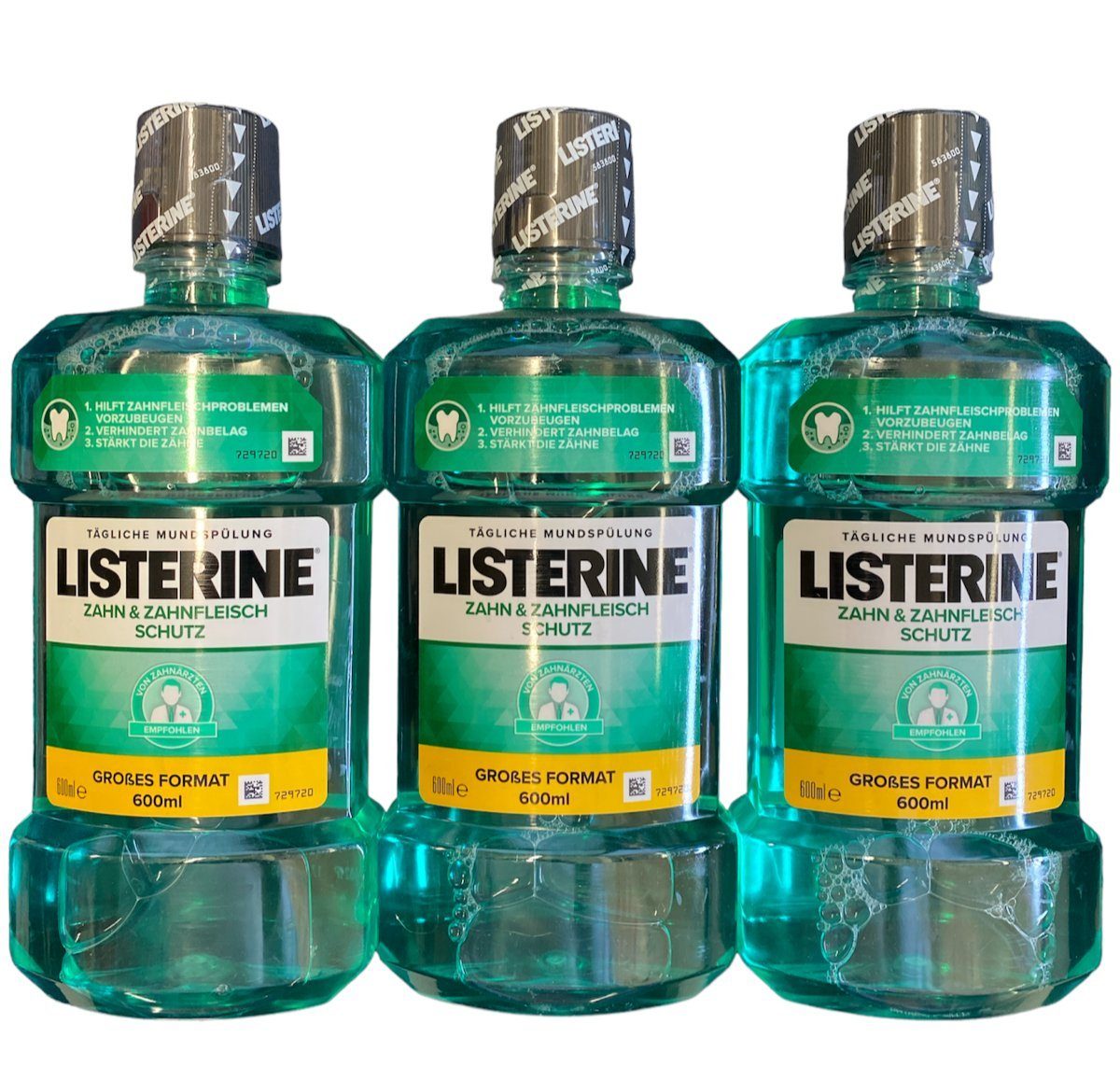 Listerine Mundwasser, 3 x LISTERINE Cool MINT tägliche Mundspülung, (3-tlg)