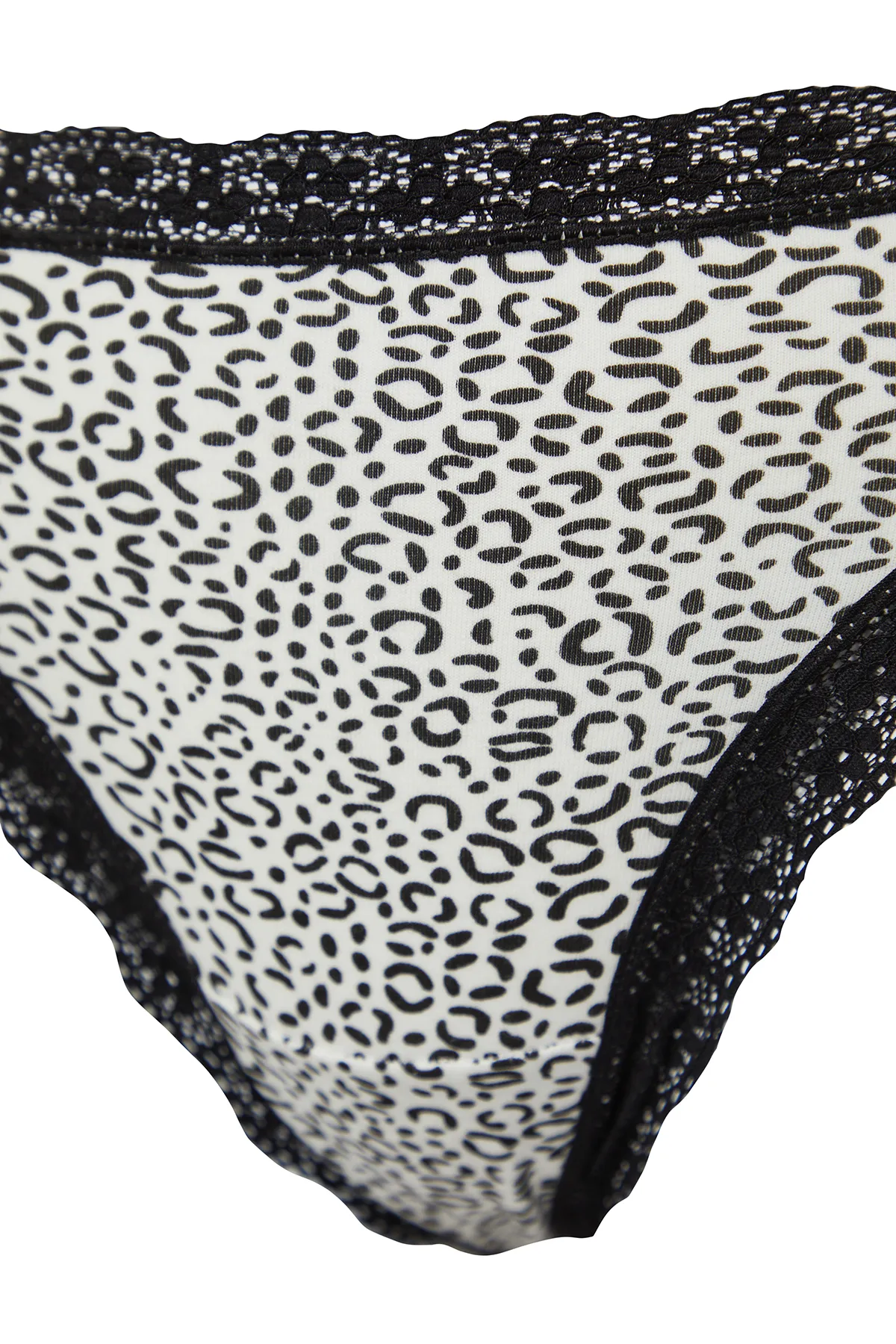 Trendyol Collection  Schwarz-Mehrfarbiges 3er-Pack Tanga-Strickhöschen aus Baumwollspitze mit detaillierten Details THMSS24KU00003