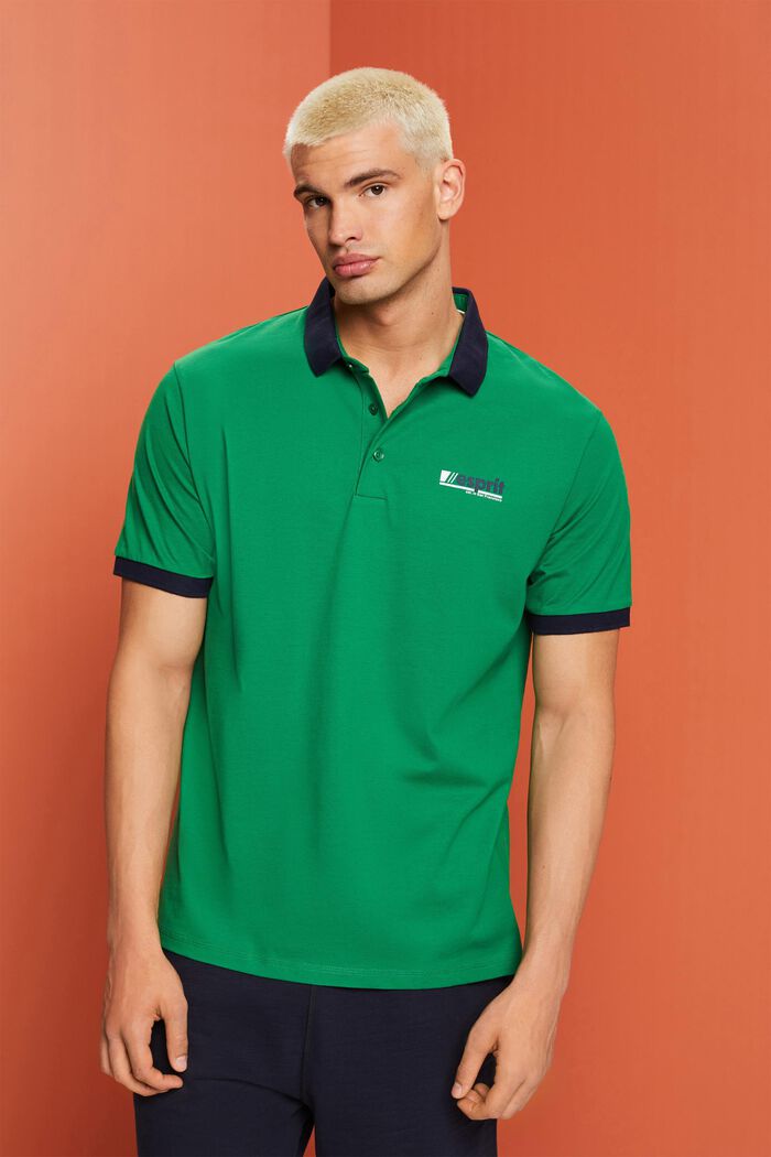 Poloshirt aus Baumwolljersey mit Logo-Print